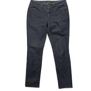 Ann Taylor Jeans Womens 4 Curvy Blue Dark Wash Stretch Denim Preppy Chic Classic